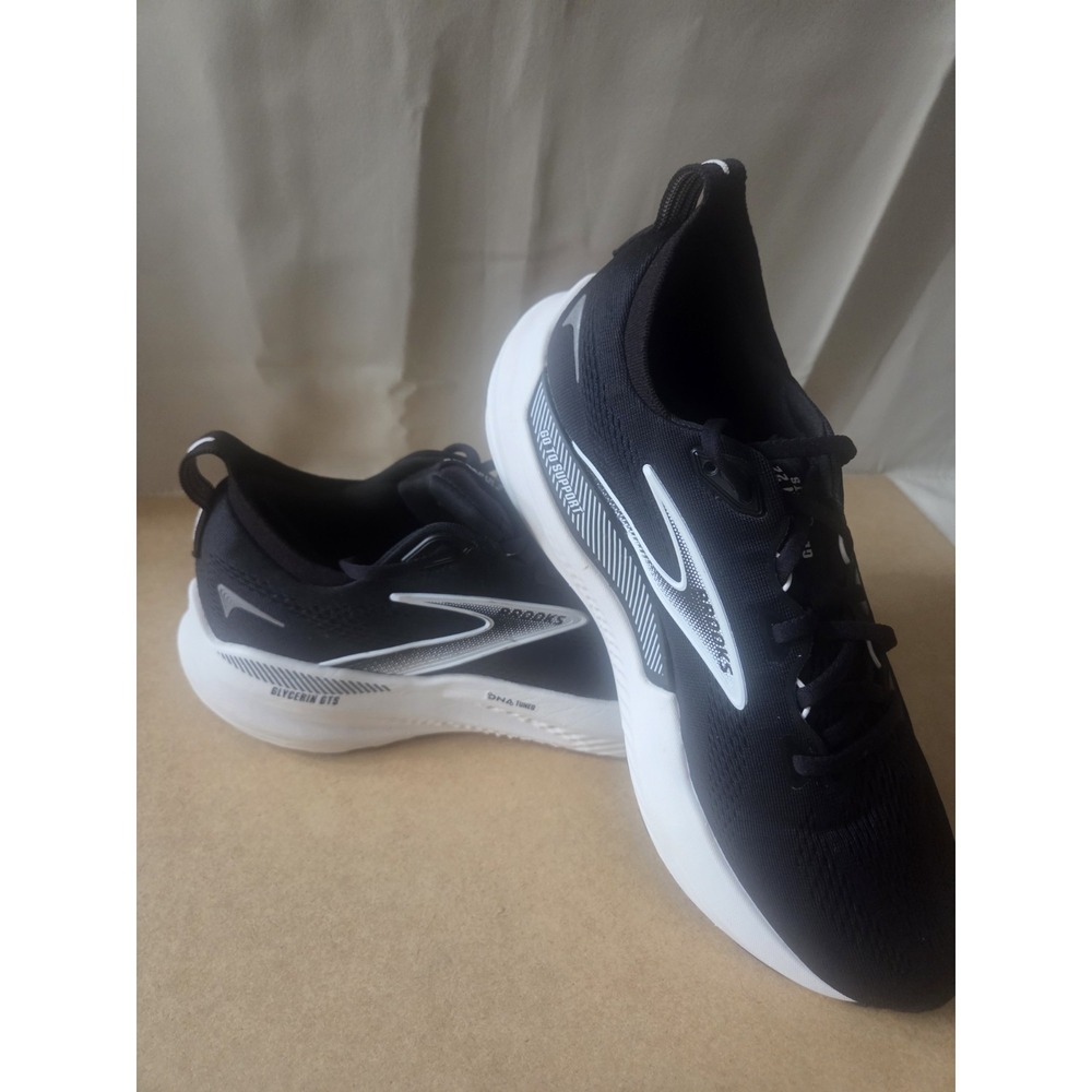 Brooks Glycerin 22 GTS Womens Running Shoes Lace-Up Sz 10.5D Black/White